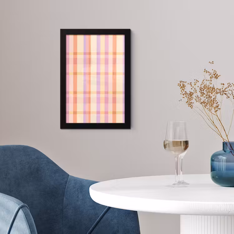 Pastel - uitpatroon - Geometrisch fotolijst zwart zonder passe partout klein 224 -sfeer4
