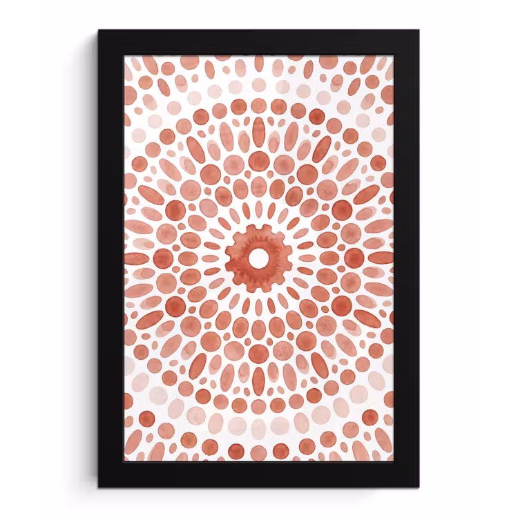 Patroon - Cirkels - Abstract - Modern - Rood fotolijst zwart zonder passe partout klein -3d