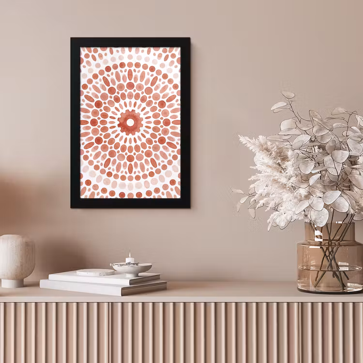 Patroon - Cirkels - Abstract - Modern - Rood fotolijst zwart zonder passe partout klein -sfeer5