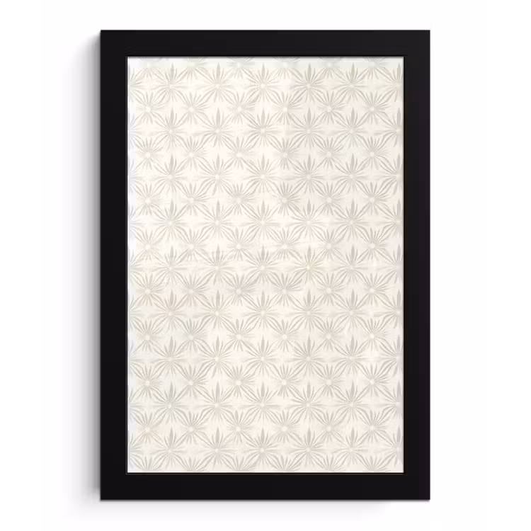 Patroon - Bloemen - Beige fotolijst zwart zonder passe partout klein 224 -3d