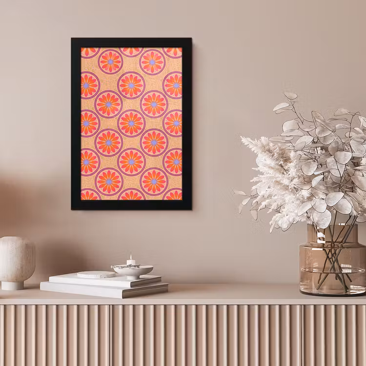 Patroon - Bloemen - Decoratief - Kleurrijk - Modern fotolijst zwart zonder passe partout klein -sfeer5