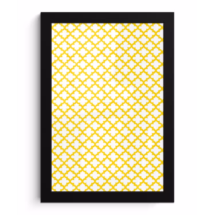 Patroon - Geometrisch - Klassiek - Geel fotolijst zwart zonder passe partout klein 224 -3d