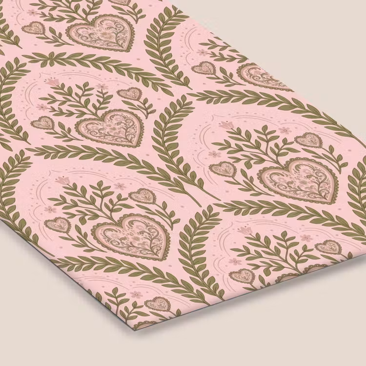 Patroon - Hart - Bloemen - Folkloristisch - Roze fotolijst zwart zonder passe partout klein -zsfeer6