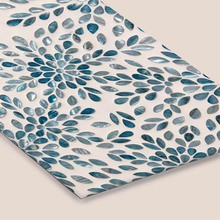 Patroon - Bladeren - Abstract - Modern - Turquoise fotolijst zwart zonder passe partout klein -zsfeer6