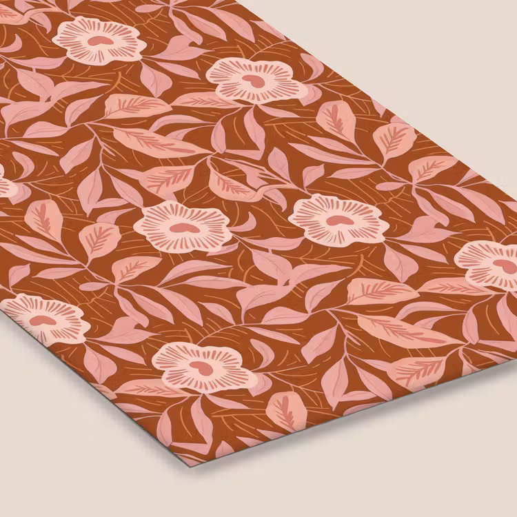 Patroon - Bladeren - Terracotta fotolijst zwart zonder passe partout klein 224 -zsfeer6