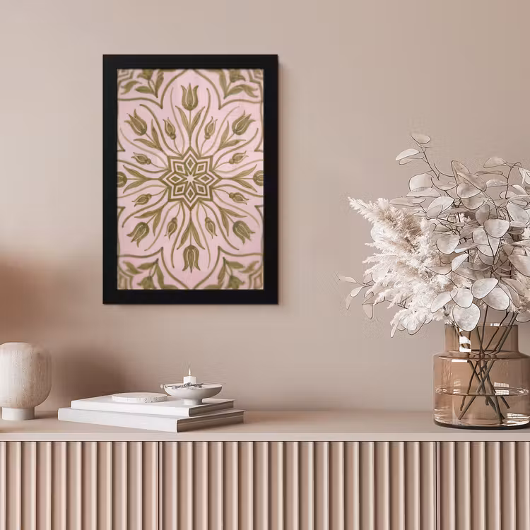 Patroon - Mandala - Decoratie - Abstract - Groen fotolijst zwart zonder passe partout klein -sfeer5