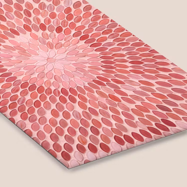Patroon - Mozaïek - Ovaal - Abstract - Roze fotolijst zwart zonder passe partout klein -zsfeer6