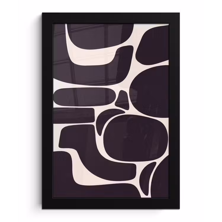 Framed Prints - Pattern - Organic - Black - Patroon - Organisch - Zwart fotolijst zwart zonder passe partout klein