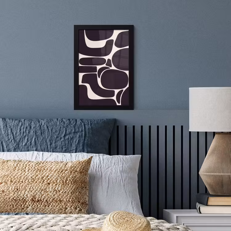 Framed Prints - Pattern - Organic - Black - Patroon - Organisch - Zwart fotolijst zwart zonder passe partout klein