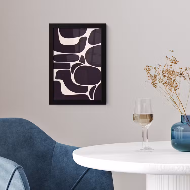 Framed Prints - Pattern - Organic - Black - Patroon - Organisch - Zwart fotolijst zwart zonder passe partout klein