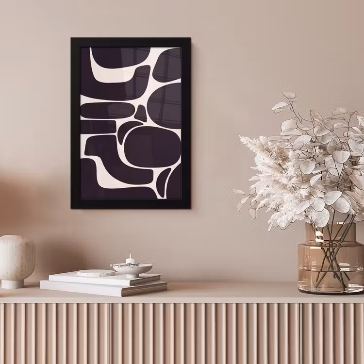 Framed Prints - Pattern - Organic - Black - Patroon - Organisch - Zwart fotolijst zwart zonder passe partout klein