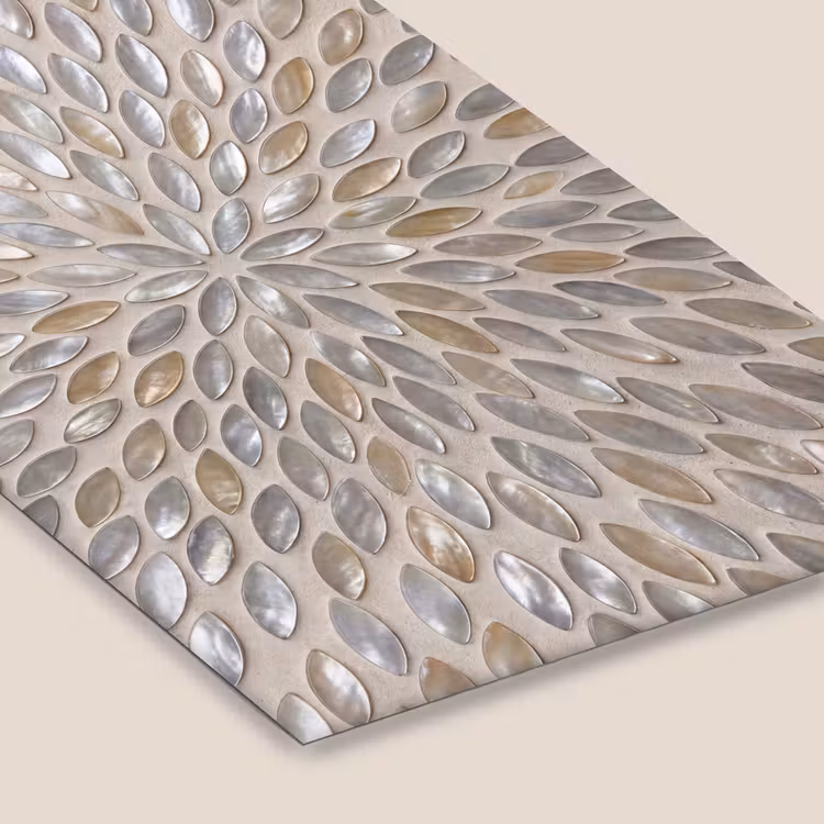 Patroon - Ovaal - Glanzend - Abstract - Beige fotolijst zwart zonder passe partout klein -zsfeer6