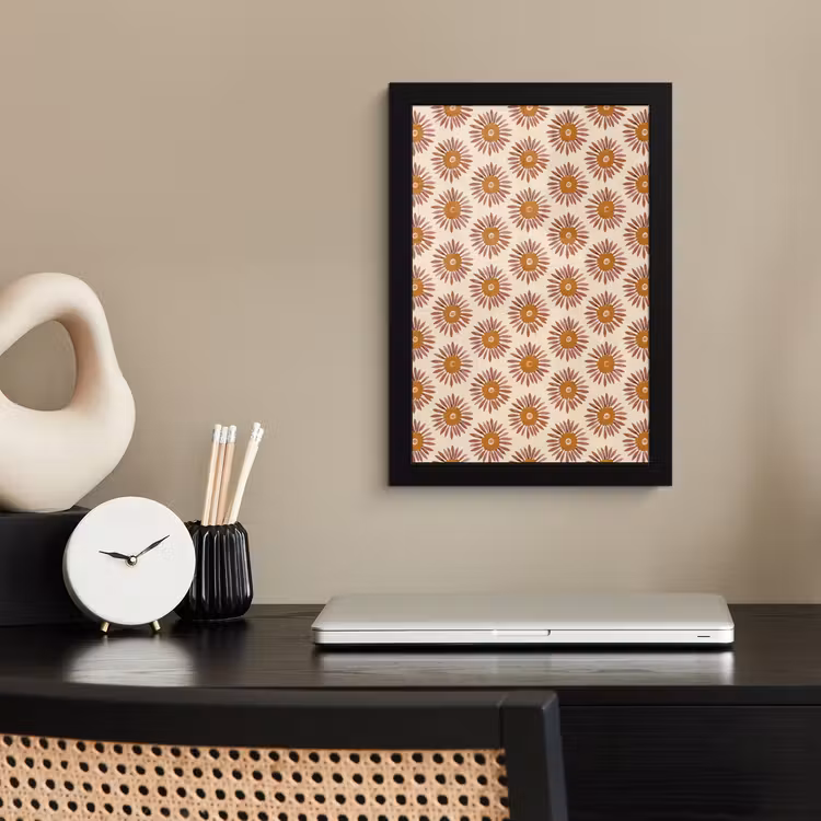 Patroon - Retro - Bruin fotolijst zwart zonder passe partout klein 224 -sfeer1