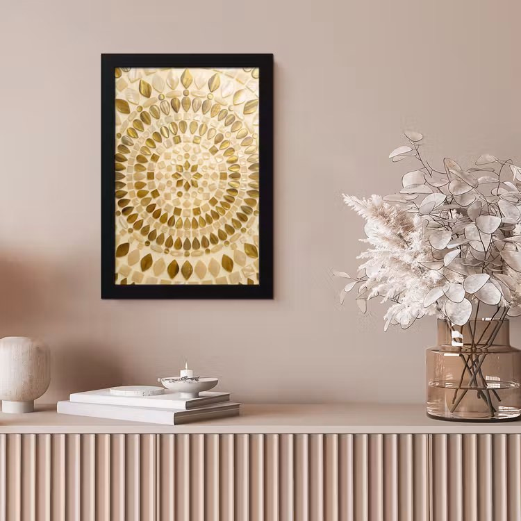 Patroon - Vormen - Mozaïek - Abstract - Goud fotolijst zwart zonder passe partout klein -sfeer5