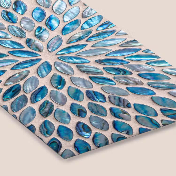 Patroon - Glans - Abstract - Blauw - Decoratie fotolijst zwart zonder passe partout klein -zsfeer6