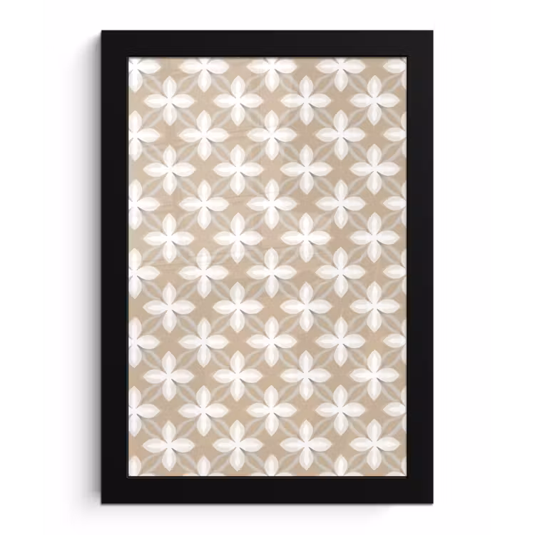 Patroon - Symmetrisch - Beige fotolijst zwart zonder passe partout klein 224 -3d