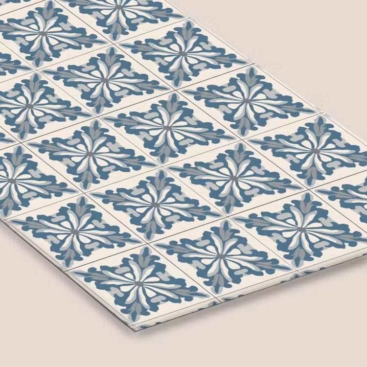 Dessin - Tegel - Blauw fotolijst zwart zonder passe partout klein 224 -zsfeer6