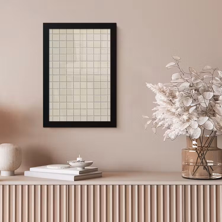 Patroon - Tegels - Taupe fotolijst zwart zonder passe partout klein 224 -sfeer5