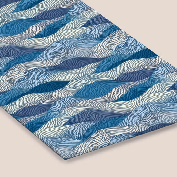 Getekend - Blauw - Wit - Golvend - Streepjes fotolijst zwart zonder passe partout klein 224 -zsfeer6