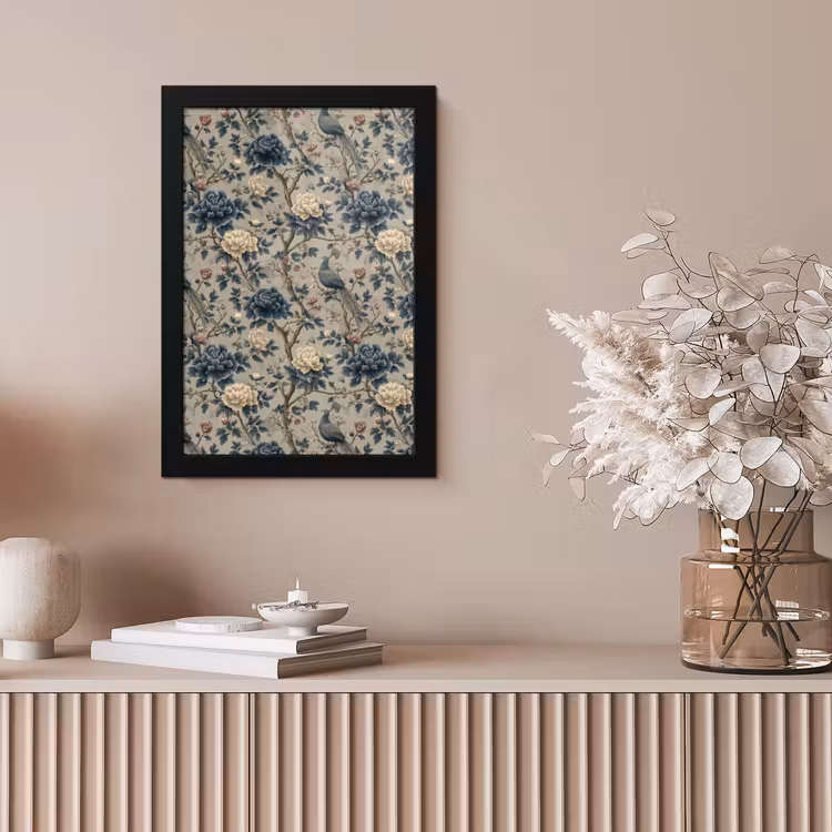 Pauw - Bloemen - Blauw fotolijst zwart zonder passe partout klein 224 -sfeer5