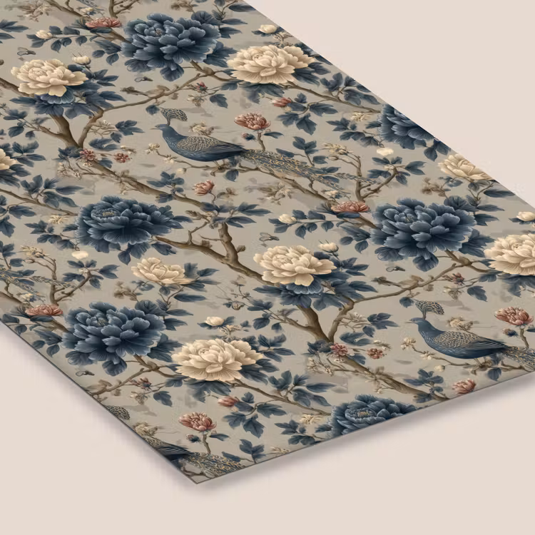 Pauw - Bloemen - Blauw fotolijst zwart zonder passe partout klein 224 -zsfeer6