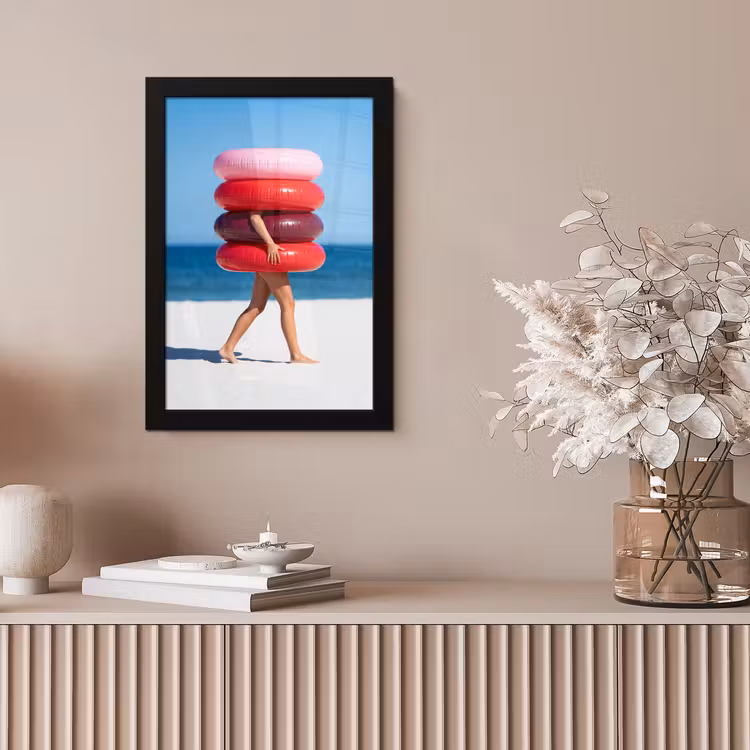 Mensen - Strand - Zomer - Recreatie - Kleurrijk fotolijst zwart zonder passe partout klein -sfeer5