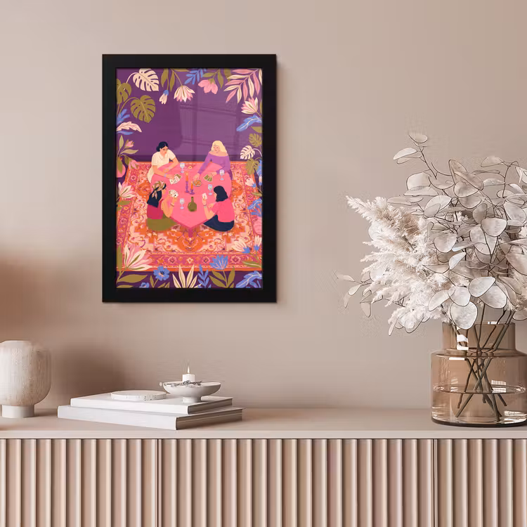 Mensen - Kaartspel - Interieur - Modern - Kleurrijk fotolijst zwart zonder passe partout klein -sfeer5