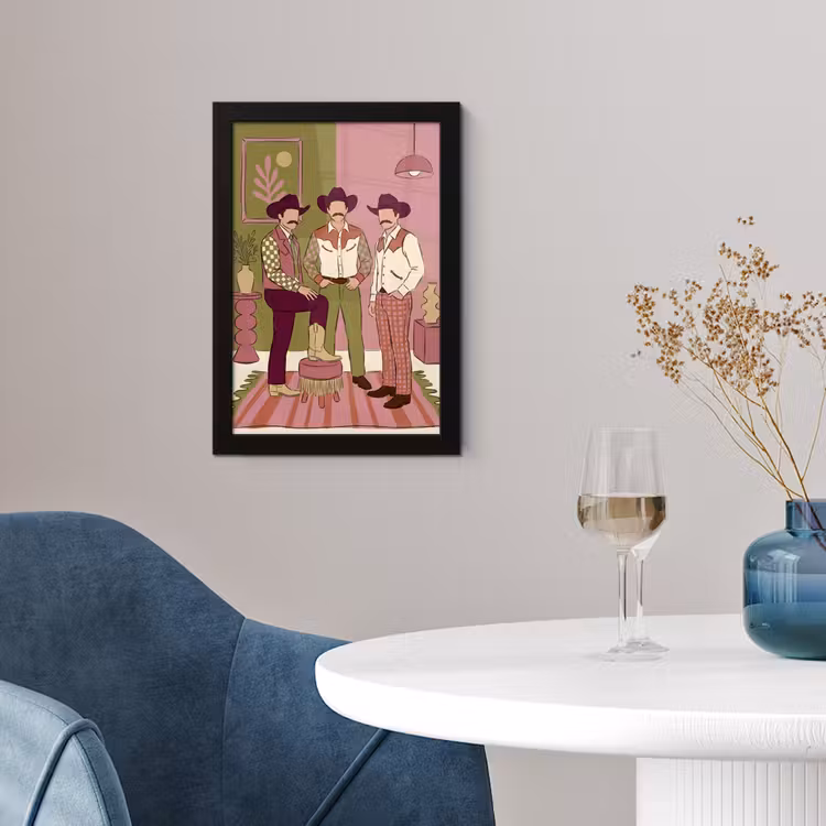 Mensen - Mannen - Hoeden - Retro - Interieur fotolijst zwart zonder passe partout klein -sfeer4
