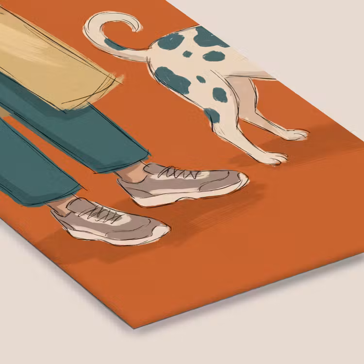 Persoon - Hond - Dieren - Illustratie - Modern fotolijst zwart zonder passe partout klein -zsfeer6