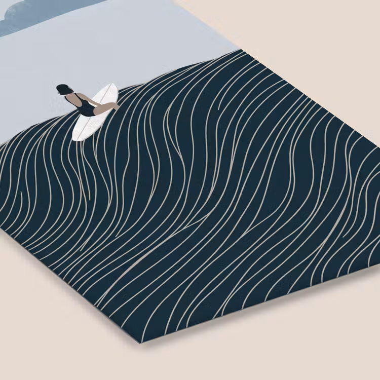 Persoon - Surfen - Oceaan - Natuur - Modern fotolijst zwart zonder passe partout klein -zsfeer6