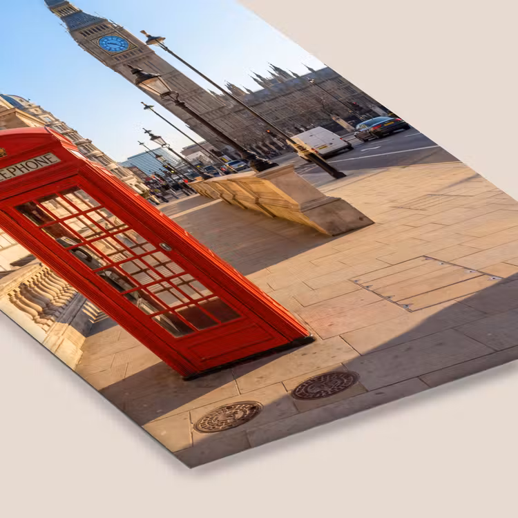 Telefooncel - Rood - Londen - Stad - Architectuur fotolijst zwart zonder passe partout klein -zsfeer6