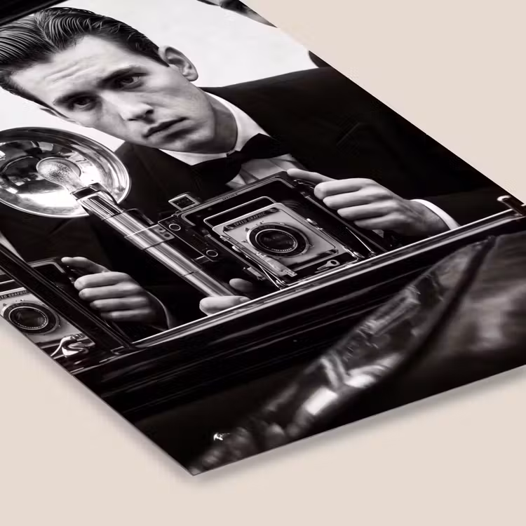 Fotograaf - Camera - Vintage - Journalistiek - Zwart-wit fotolijst zwart zonder passe partout klein -zsfeer6