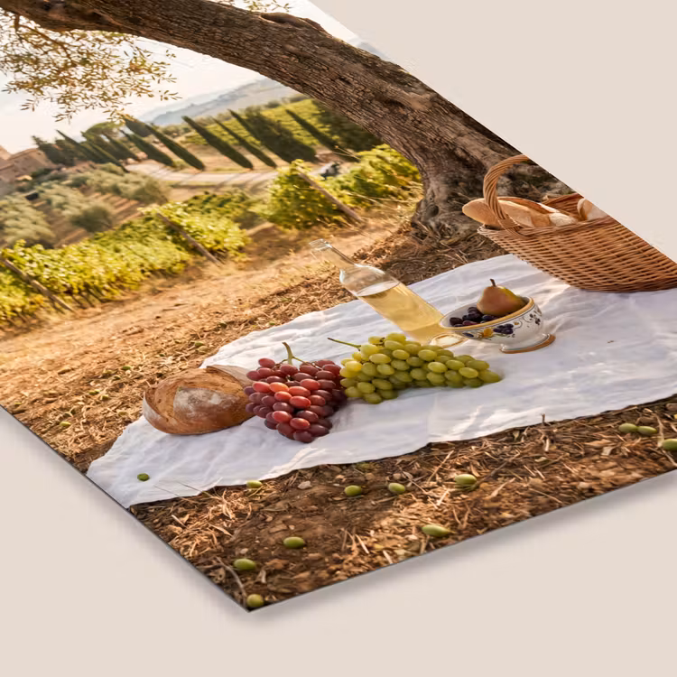 Picknick - Wijngaard - Landschap - Zomer - Eten fotolijst zwart zonder passe partout klein -zsfeer6