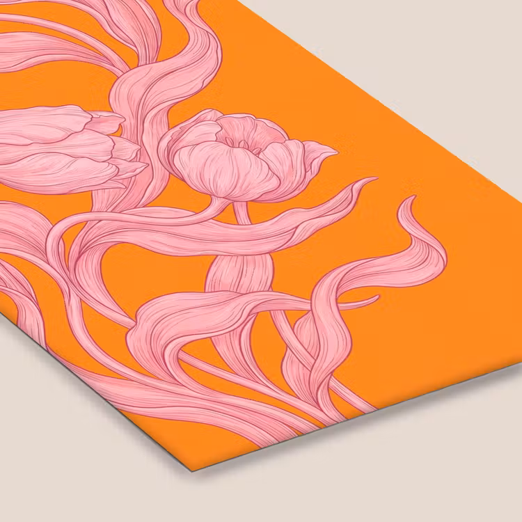 Framed Prints - Pink Flowers - Modern - Roze bloemen - Modern fotolijst zwart zonder passe partout klein