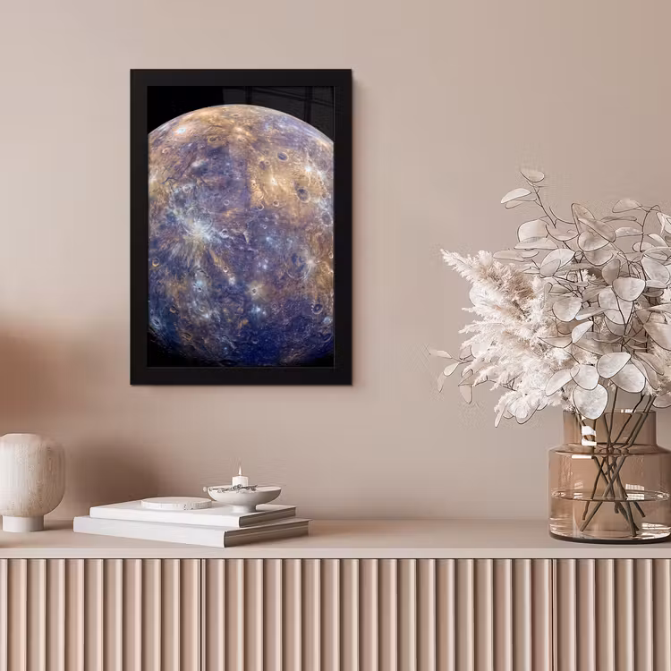 Framed Prints - Planet - Craters - Space - Planeet - Kraters - Ruimte fotolijst zwart zonder passe partout klein