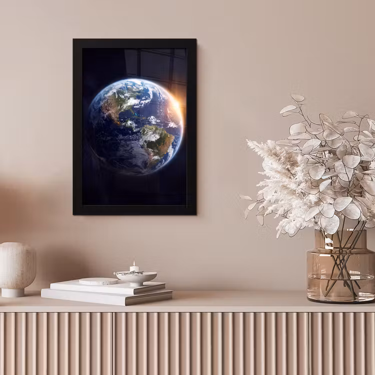 Framed Prints - Planet - Space - Cosmos - Planeet - Ruimte - Kosmos fotolijst zwart zonder passe partout klein