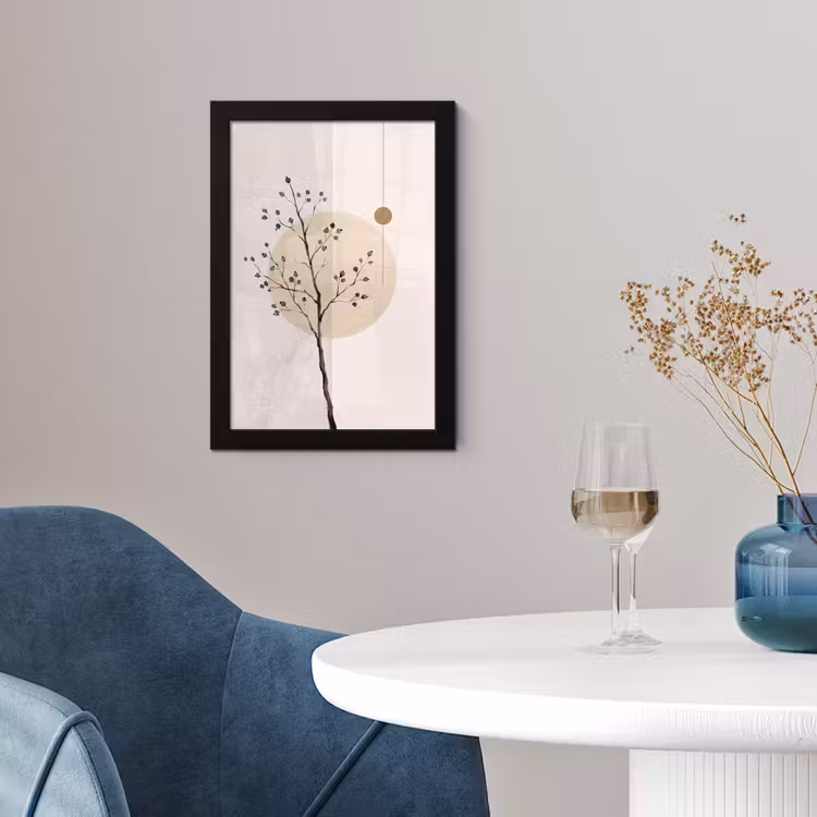 Framed Prints - Plant - Abstract - Beige - Plant - Abstract - Beige fotolijst zwart zonder passe partout klein