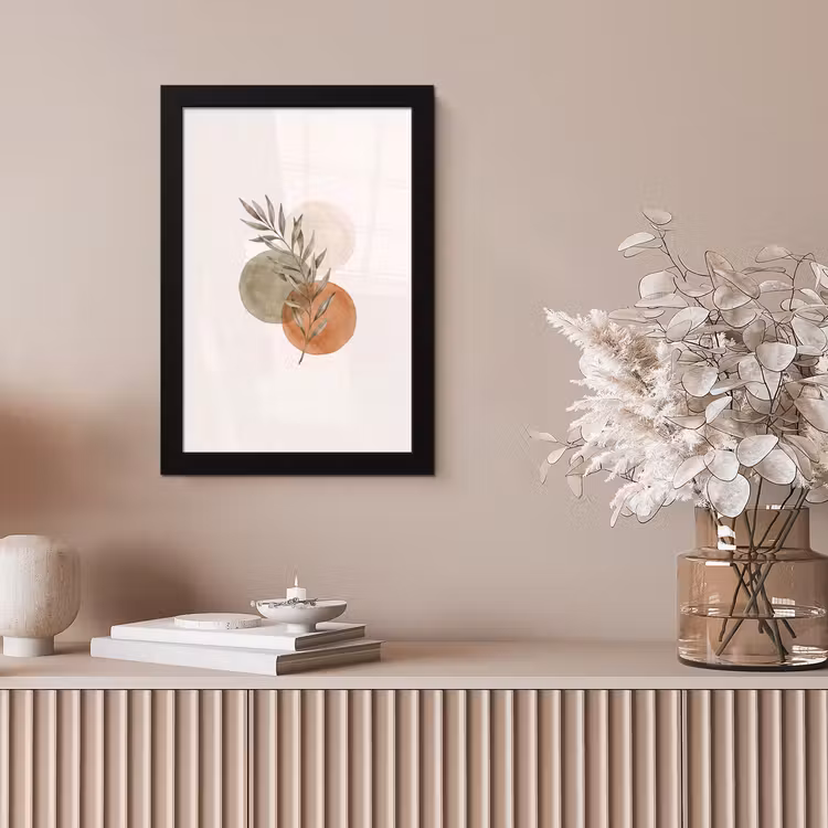 Framed Prints - Plant - Circles - Abstract - Plant - Cirkels - Abstract fotolijst zwart zonder passe partout klein
