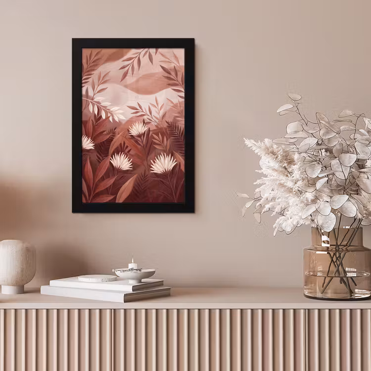 Planten - Bladeren - Botanisch - Modern - Bruin fotolijst zwart zonder passe partout klein -sfeer5
