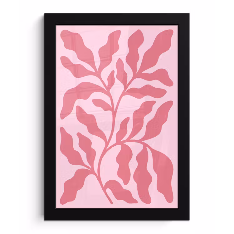 Planten - Organisch - Abstract - Modern - Roze fotolijst zwart zonder passe partout klein -3d
