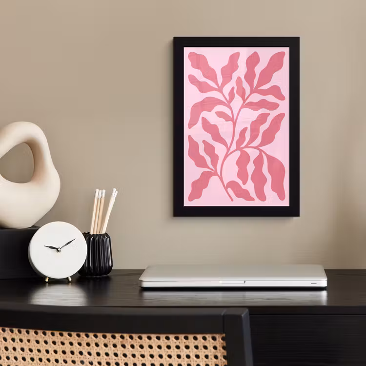 Planten - Organisch - Abstract - Modern - Roze fotolijst zwart zonder passe partout klein -sfeer1