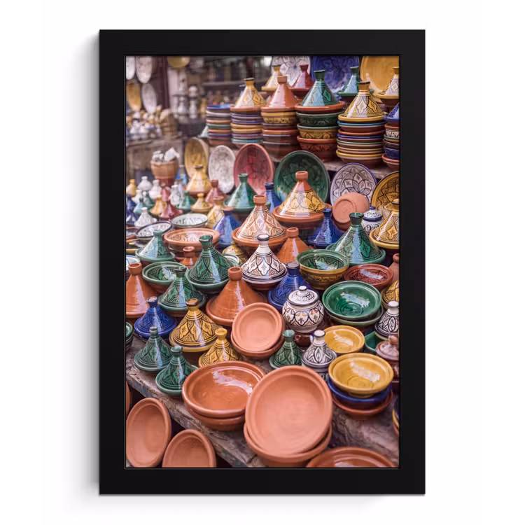 Framed Prints - Pottery - Colorful - Pattern - Aardewerk - Kleurrijk - Patroon fotolijst zwart zonder passe partout klein