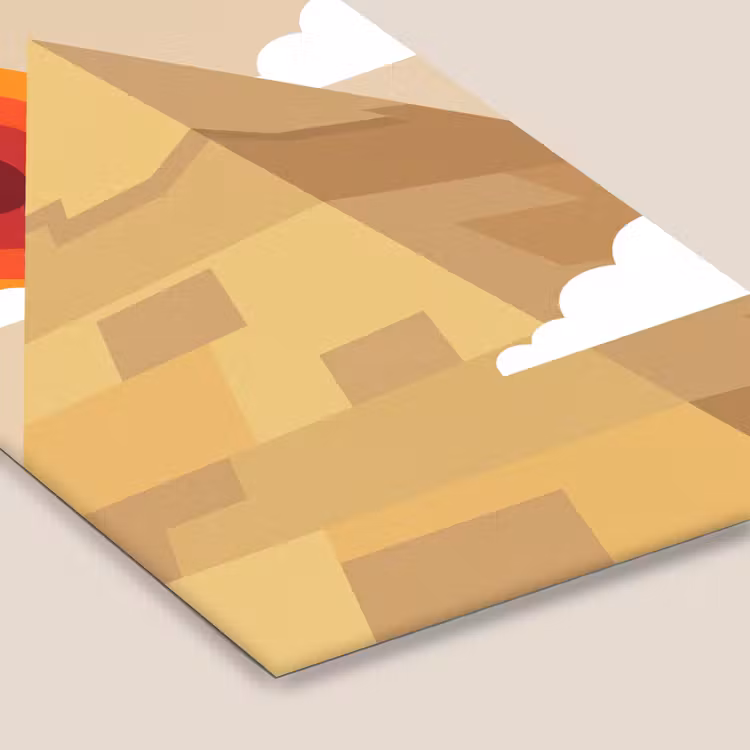 Piramide - Zon - Woestijn - Modern - Oranje fotolijst zwart zonder passe partout klein -zsfeer6