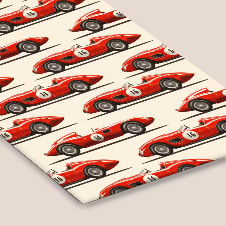 Raceauto - Retro - Rood fotolijst zwart zonder passe partout klein 224 -zsfeer6