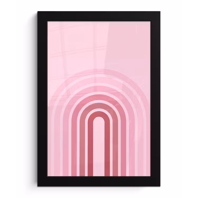 Regenboog - Roze - Abstract - Modern - Minimalistisch fotolijst zwart zonder passe partout klein -3d