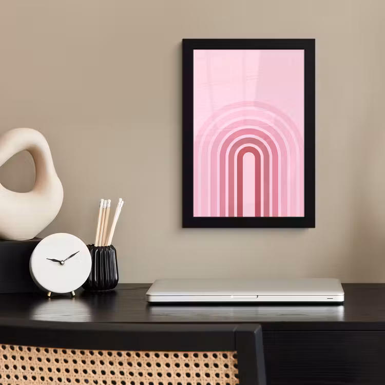 Regenboog - Roze - Abstract - Modern - Minimalistisch fotolijst zwart zonder passe partout klein -sfeer1
