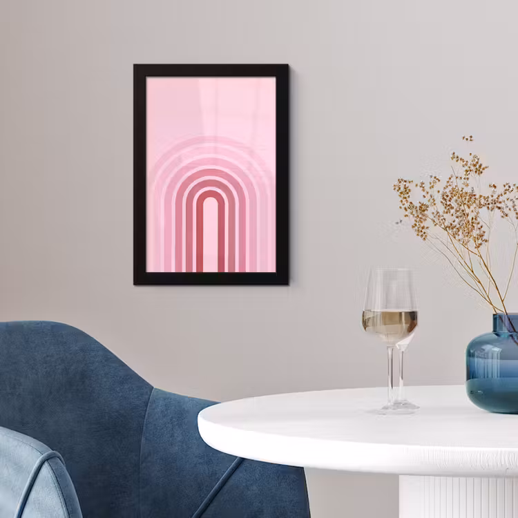Regenboog - Roze - Abstract - Modern - Minimalistisch fotolijst zwart zonder passe partout klein -sfeer4