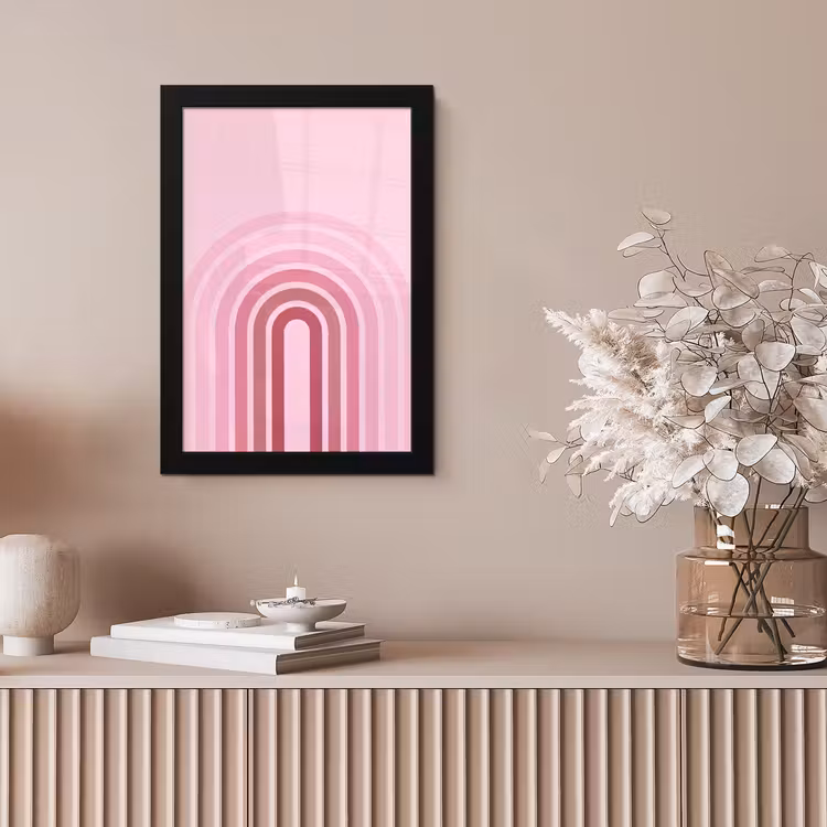 Regenboog - Roze - Abstract - Modern - Minimalistisch fotolijst zwart zonder passe partout klein -sfeer5
