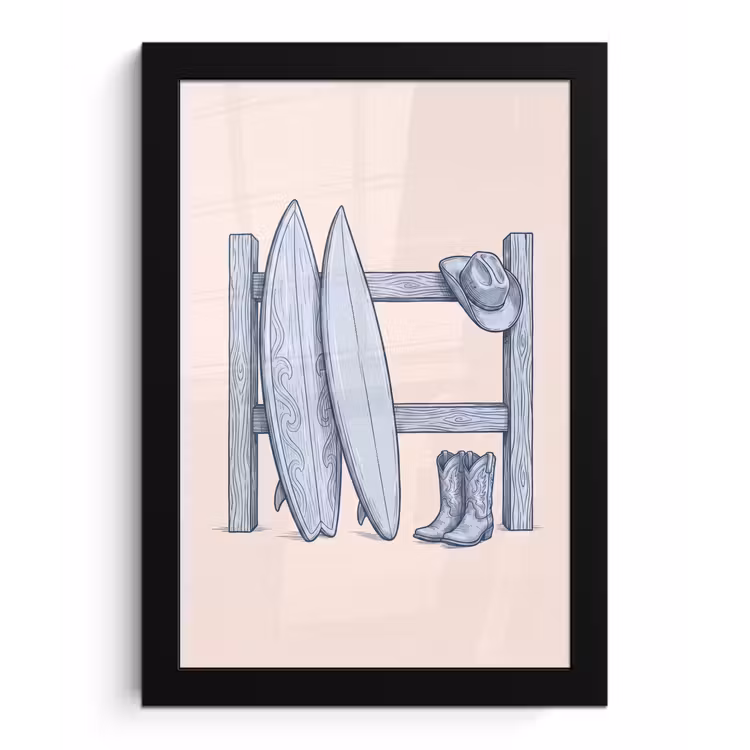 Recreatie - Kleding - Avontuur - Illustratie - Zomer fotolijst zwart zonder passe partout klein -3d