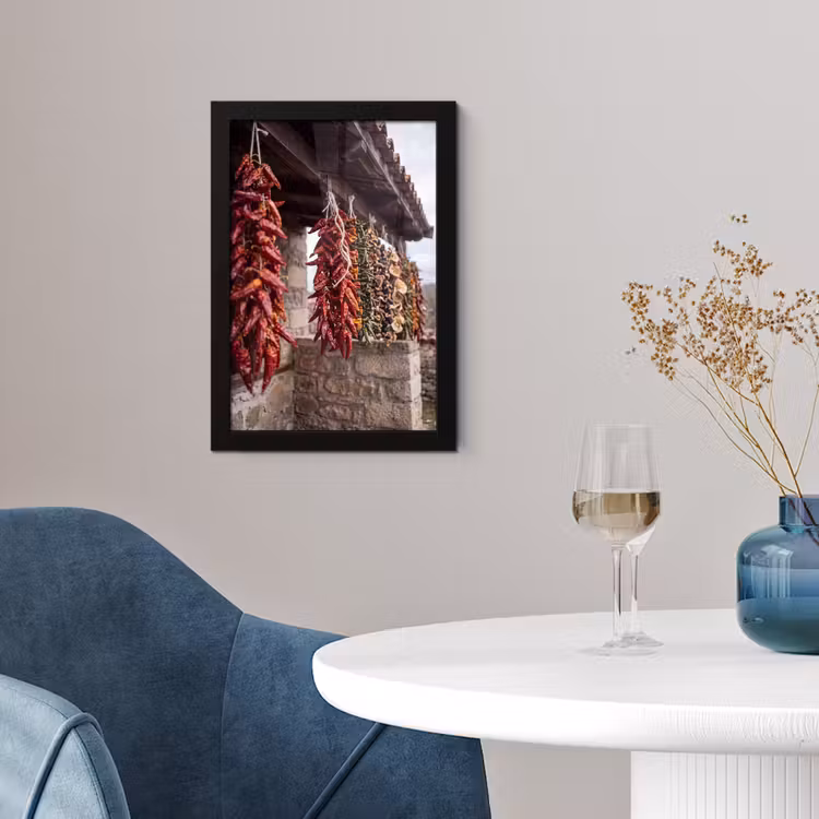 Framed Prints - Red Peppers - Food - Rode pepers - Eten fotolijst zwart zonder passe partout klein